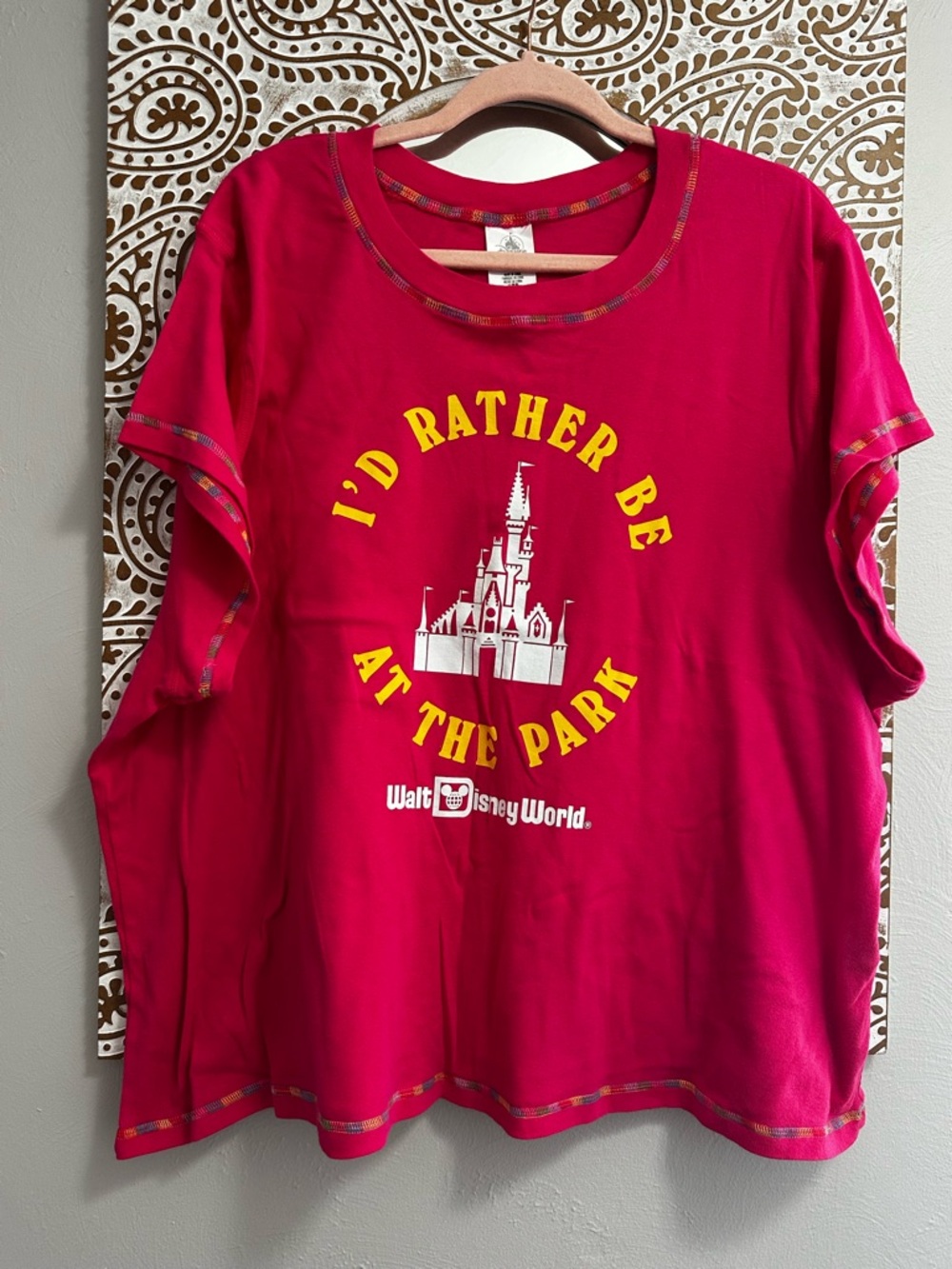 Disney Parks 'I'd Rather Be at the Park' Pink Graphic Tee